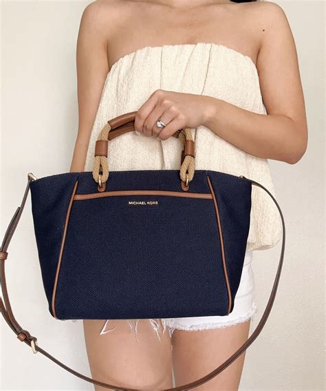 michael kors nautical purse|Talia Small Cotton Canvas Tote Bag .